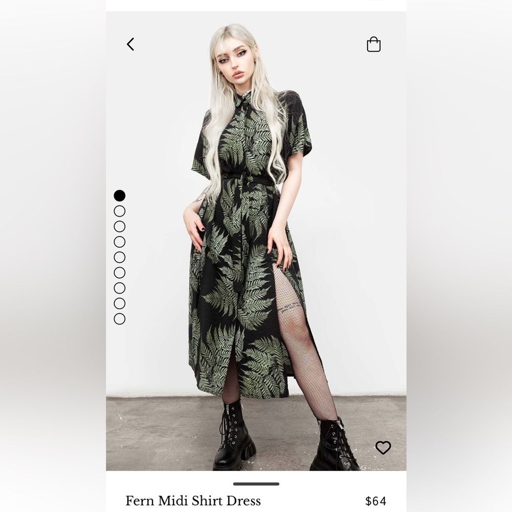 NWT Disturbia Fern Midi Shirt Dress US 14
